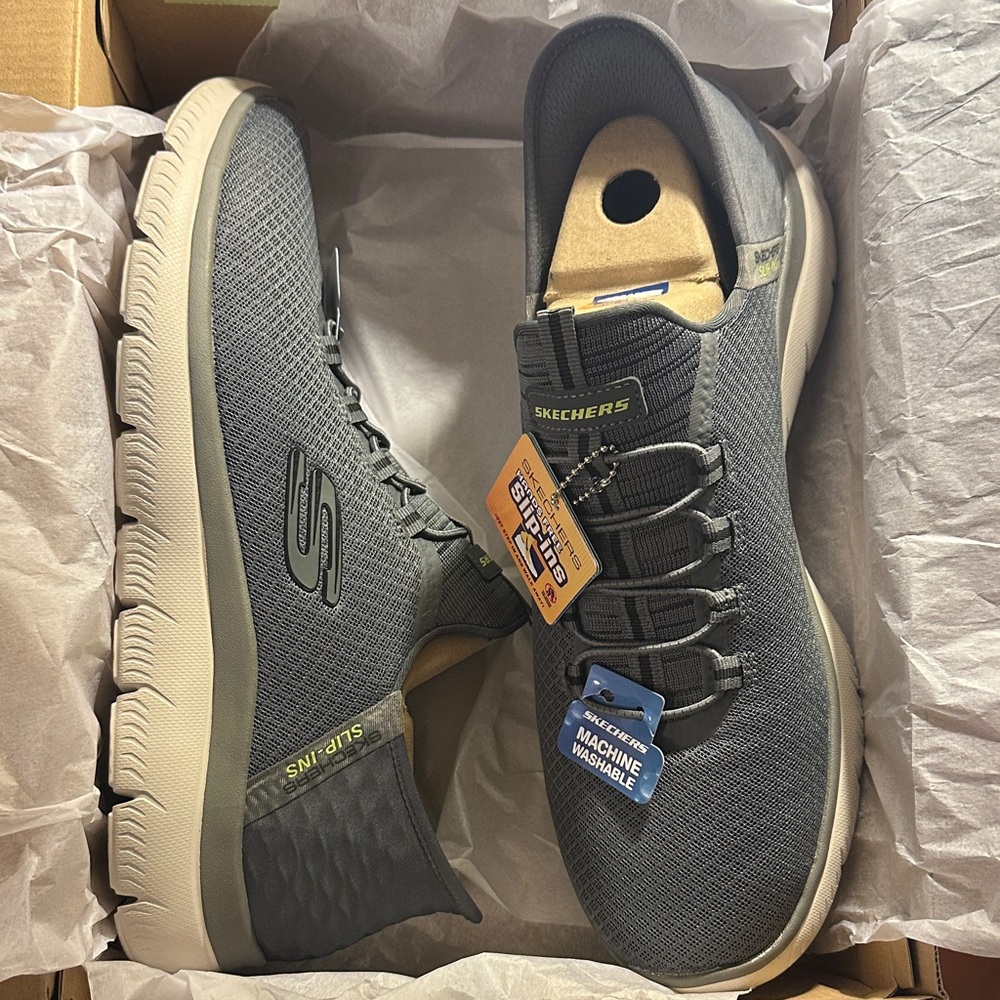 Skechers Charcoal Slip-On Shoes